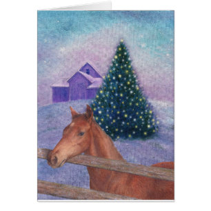 Illustrated Horse Winter Nocturne