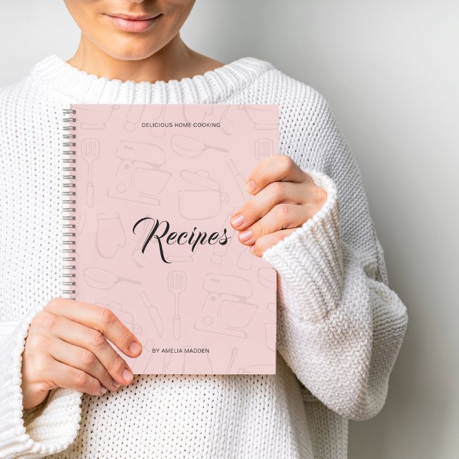Illustrated Kitchen Utensils Personalised Recipe Notebook (Creator Uploaded)