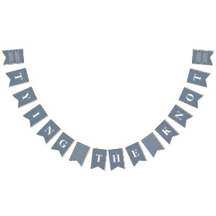 Illustrated Knot Bunting Banner Flags - Blue Grey