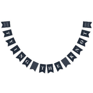 Illustrated Knot Bunting Banner Flags - Navy