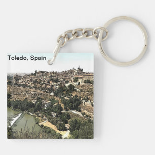 Illustrated Landscape Art of Toledo, Spain Key Ring