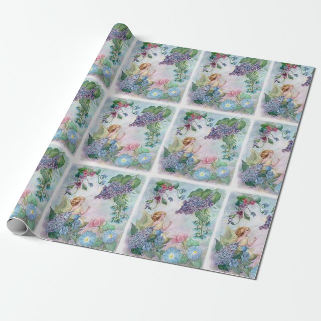 Illustrated Lilac Faerie  Wrapping Paper (Unrolled)