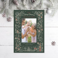 Illustrated Little Town Winter Scene Portrait Phot