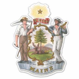 Illustrated Maine Coat of Arms