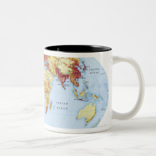 Illustrated Map 3 Two-Tone Coffee Mug