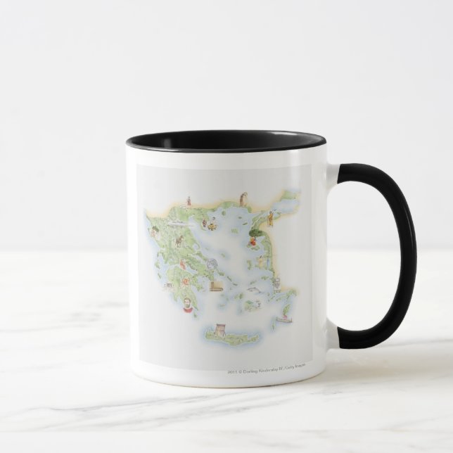 Illustrated map of Ancient Greece Mug (Right)