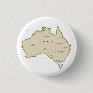 Illustrated map of Australia 3 Cm Round Badge