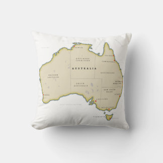 Illustrated map of Australia Cushion