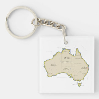 Illustrated map of Australia Key Ring