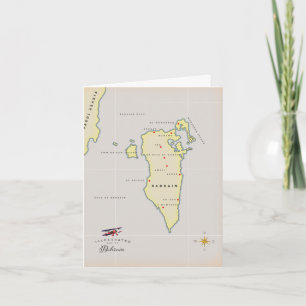 Illustrated Map of Bahrain Note Card