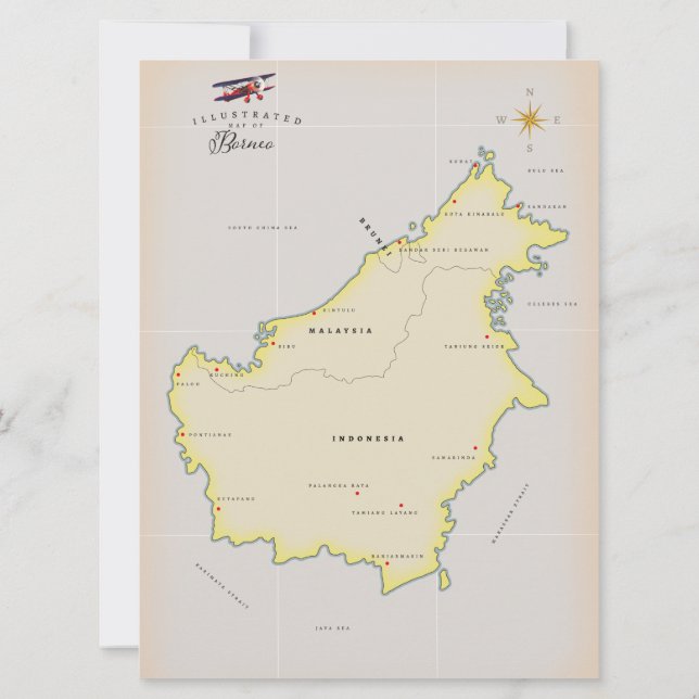 Illustrated map of Borneo (Back)