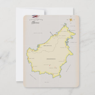 Illustrated map of Borneo