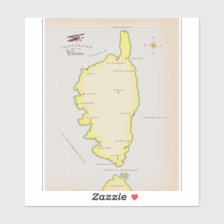 Illustrated map of Corsica