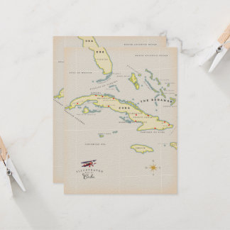 Illustrated map of Cuba