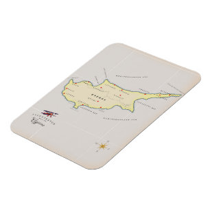 Illustrated map of Cyprus. Magnet