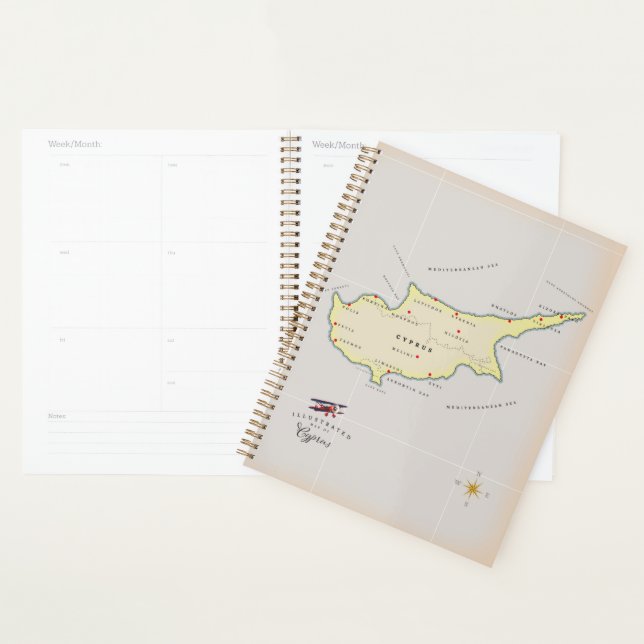 Illustrated map of Cyprus. Planner (Display)