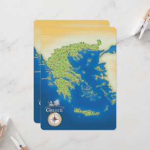 Illustrated Map Of Greece.