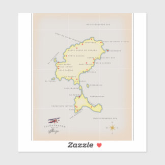 Illustrated map of Ibiza