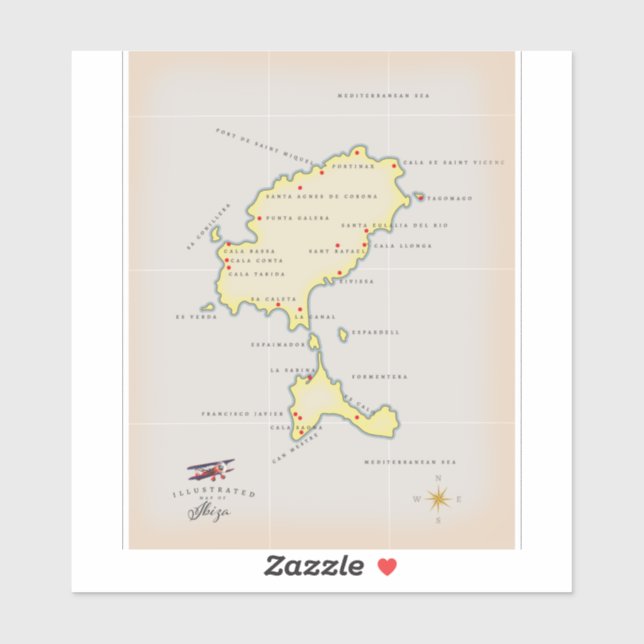 Illustrated map of Ibiza (Sheet)