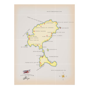 Illustrated map of Ibiza Photo Print