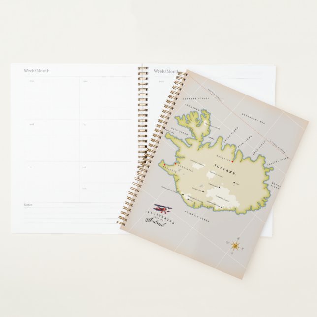 Illustrated map of Iceland Planner (Display)