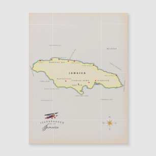 Illustrated map of Jamaica.