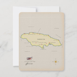 Illustrated map of Jamaica.