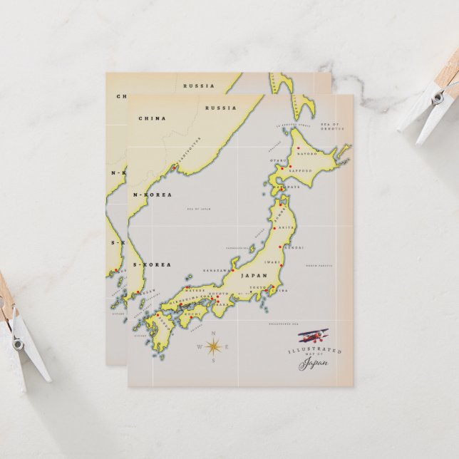 Illustrated map of Japan (Front/Back In Situ)