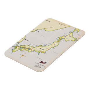 Illustrated map of Japan Magnet