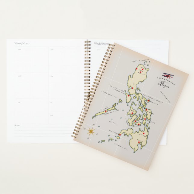 Illustrated map of Luzon Philippines map Planner (Display)
