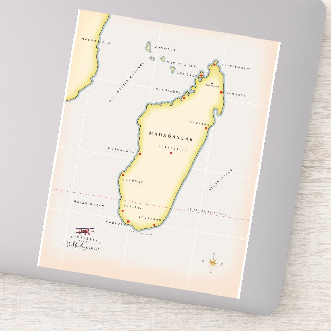 Illustrated map of Madagascar (Detail)