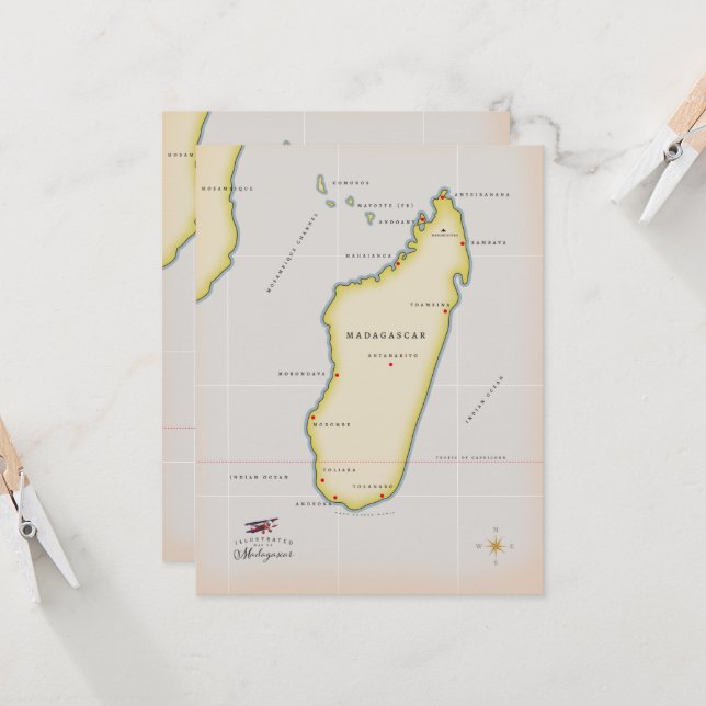 Illustrated map of Madagascar (Front/Back In Situ)