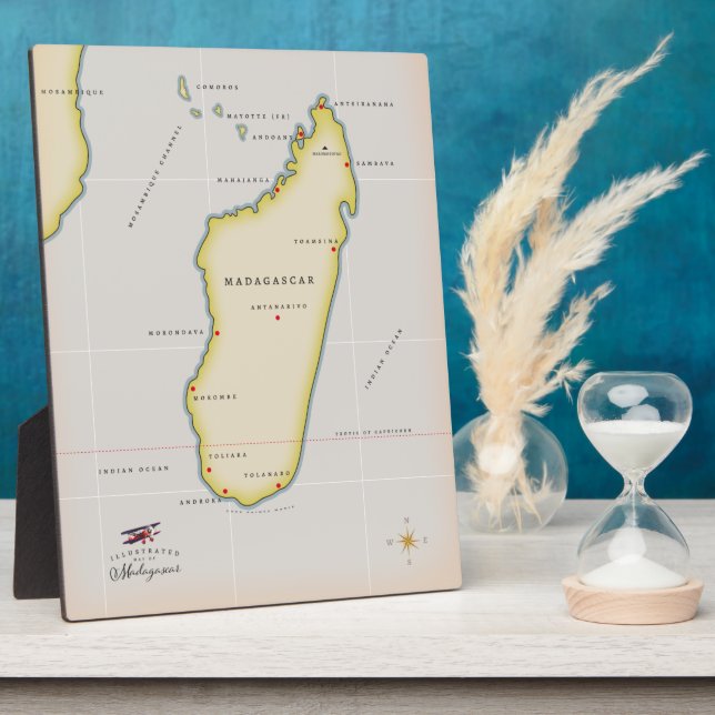 Illustrated map of Madagascar Plaque (Side)