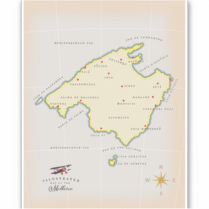 Illustrated map of Mallorca