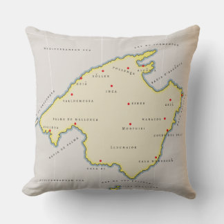Illustrated map of Mallorca Cushion