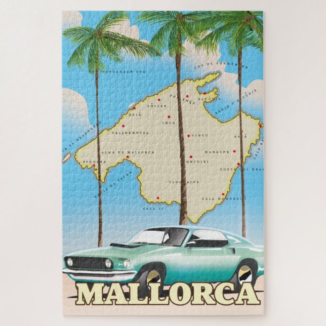 Illustrated map of Mallorca Jigsaw Puzzle (Vertical)