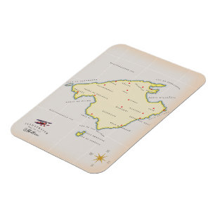 Illustrated map of Mallorca Magnet