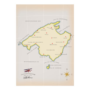 Illustrated map of Mallorca Photo Print