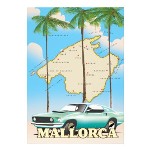 Illustrated map of Mallorca Photo Print