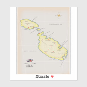 Illustrated map of Malta