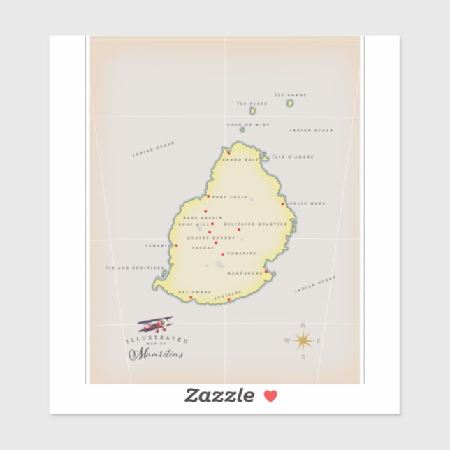 Illustrated map of Mauritius (Sheet)