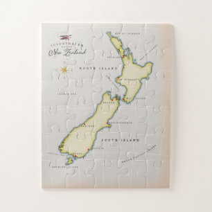 Illustrated map of New Zealand Jigsaw Puzzle