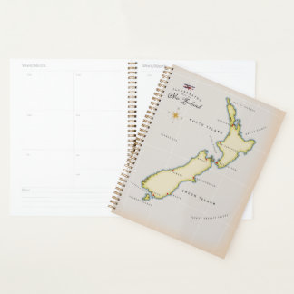 Illustrated map of New Zealand Planner