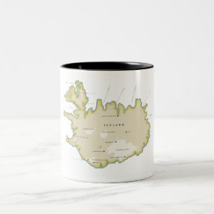 Illustrated map of New Zealand Two-Tone Coffee Mug