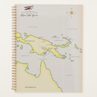 Illustrated map of Papua New Guinea Planner