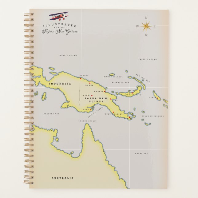Illustrated map of Papua New Guinea Planner (Front)