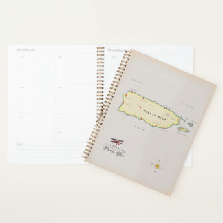 Illustrated map of Puerto Rico. Planner