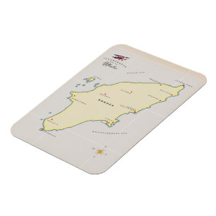 Illustrated map of Rhodes. Magnet