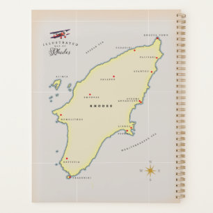 Illustrated map of Rhodes. Planner