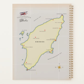 Illustrated map of Rhodes. Planner